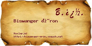 Biswanger Áron névjegykártya